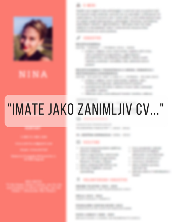 Odličan CV - Ninin primjer
